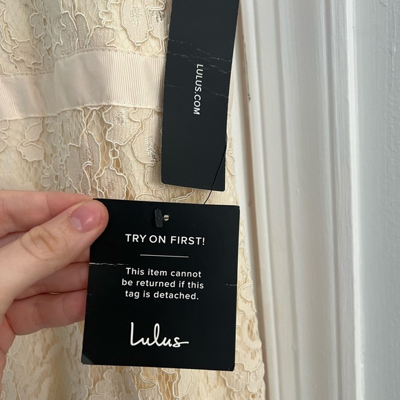 Off White Trumpet Lulu’s Long Dress - Picture 5 of 7